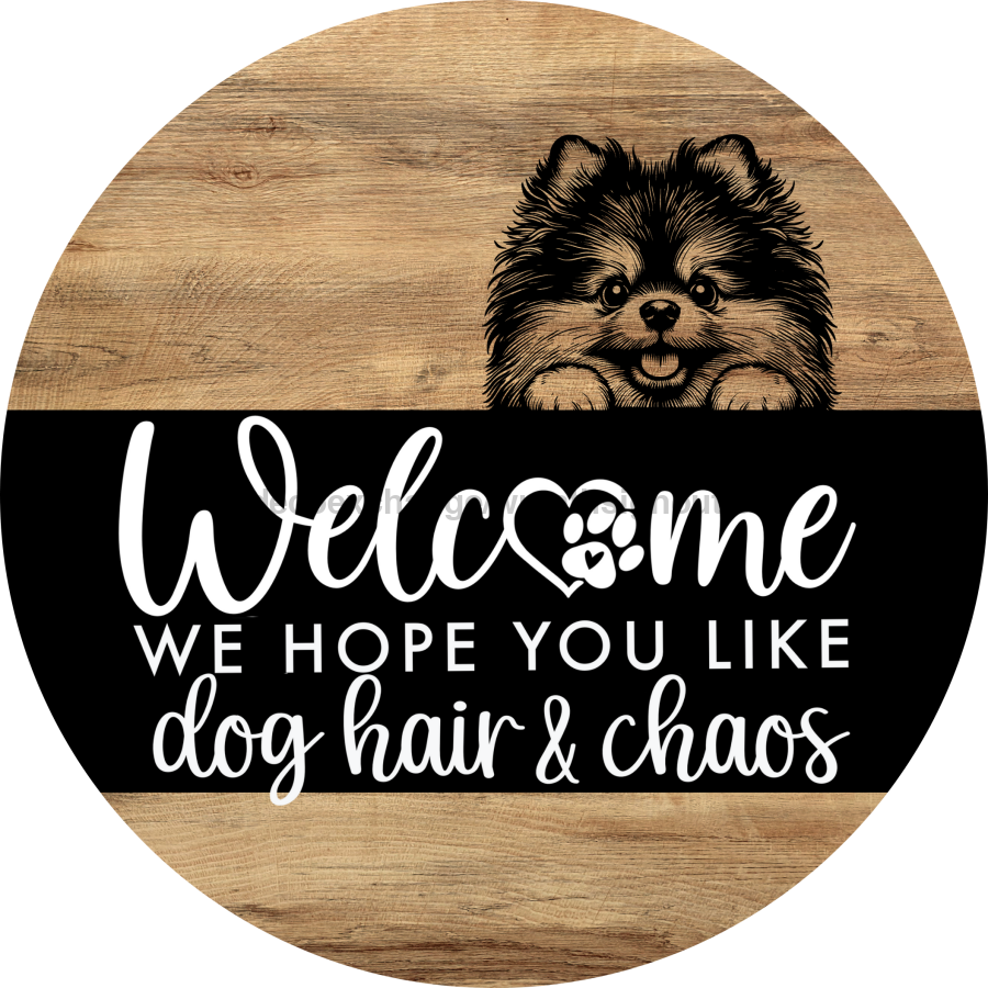 Dog Door Hanger, Hello Brought Treats Door Hanger, DCO-01975-DH, 18" Round Wood