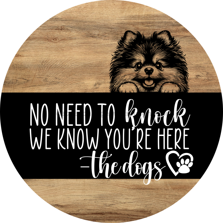 Dog Door Hanger, Hello Brought Treats Door Hanger, DCO-01975-DH, 18" Round Wood