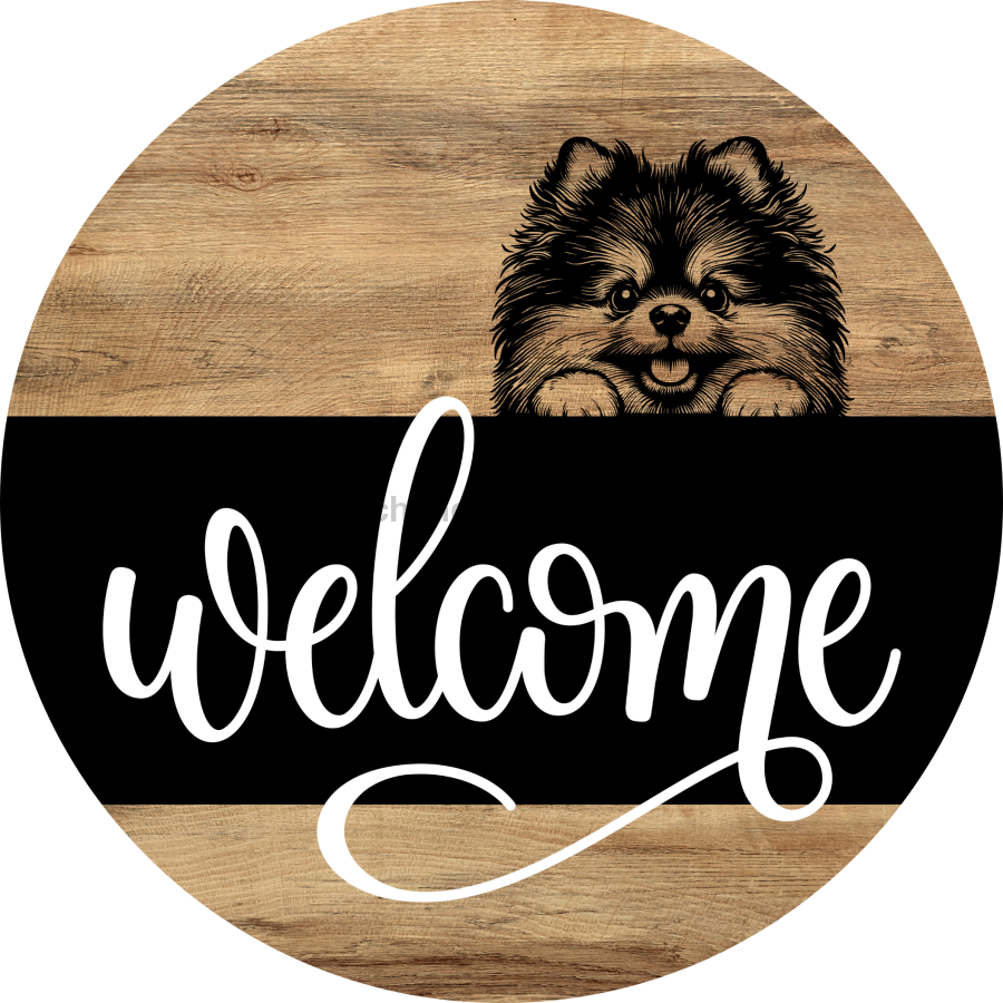 Dog Door Hanger, Hello Brought Treats Door Hanger, DCO-01975-DH, 18" Round Wood