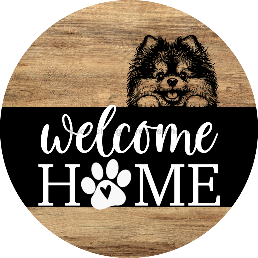 Dog Door Hanger, Hello Brought Treats Door Hanger, DCO-01975-DH, 18" Round Wood