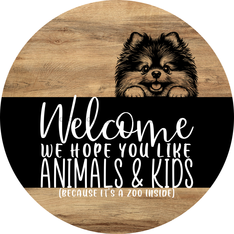 Dog Door Hanger, Hello Brought Treats Door Hanger, DCO-01975-DH, 18" Round Wood