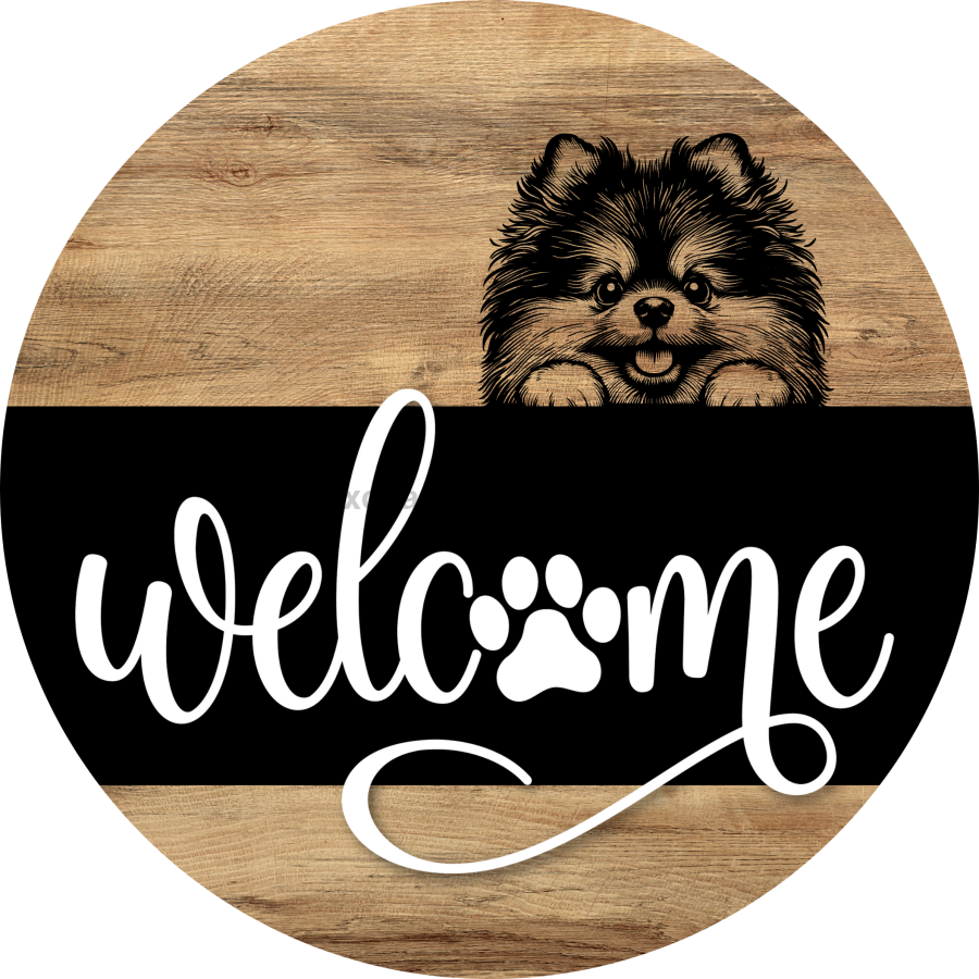 Dog Door Hanger, Hello Brought Treats Door Hanger, DCO-01975-DH, 18" Round Wood