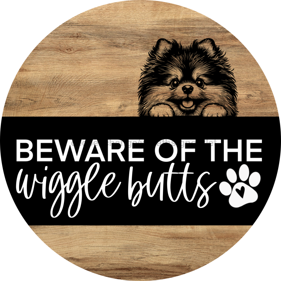 Dog Door Hanger, Hello Brought Treats Door Hanger, DCO-01975-DH, 18" Round Wood