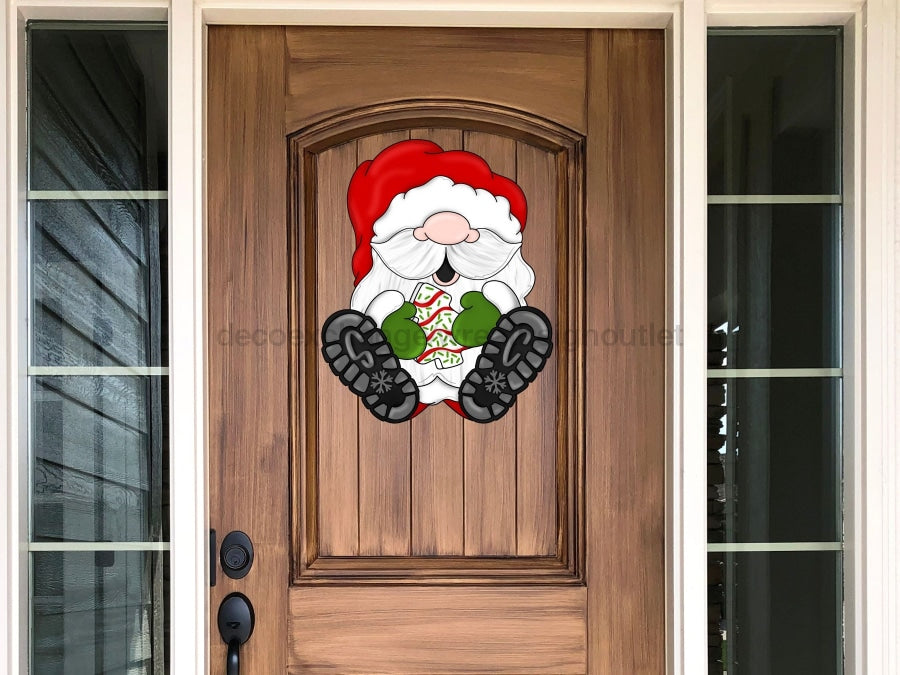 Pre-Order: Christmas Sign Santa Cakes Wood Sign Cr-W-094-Dh 22 Door Hanger