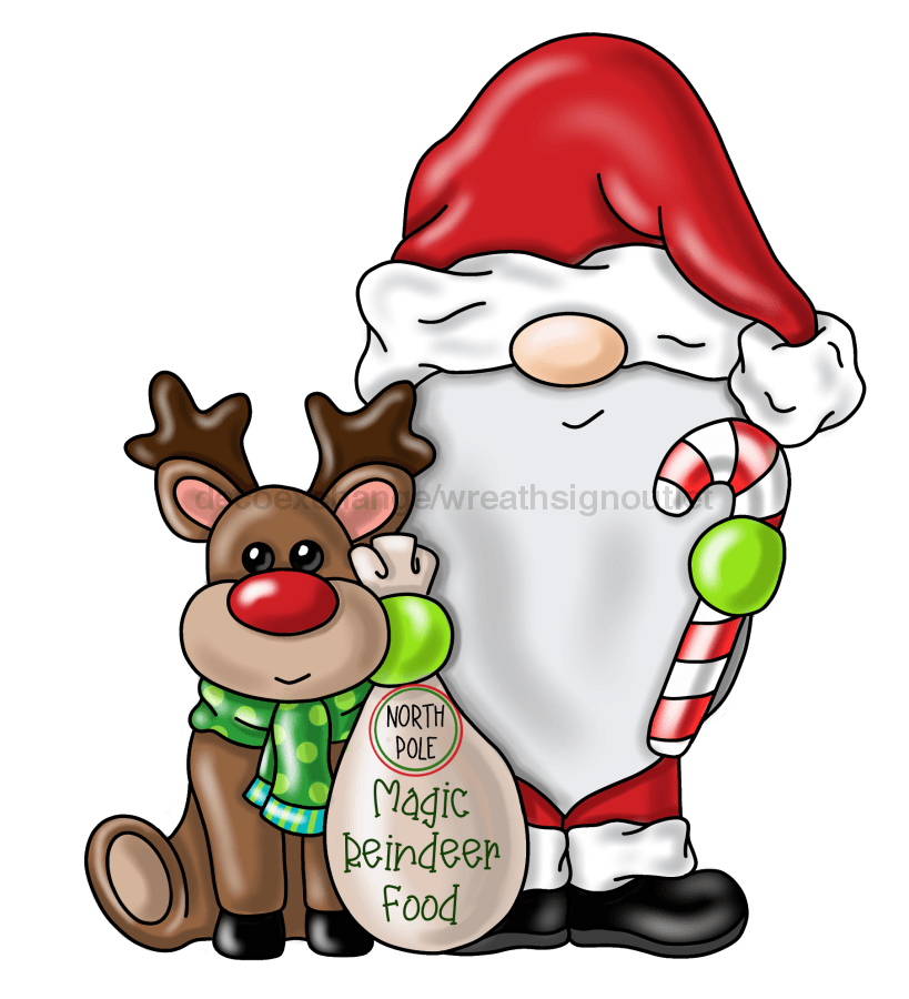 Pre-Order: Christmas Sign Santa Reindeer Wood Sign Pcd-W-065 22 Door Hanger