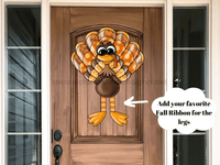Thumbnail for Pre-Order: Fall Sign Ribbon Leg Turkey Wood Sign Pcd-W-056 22 Door Hanger