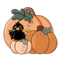 Thumbnail for Pumpkin and Crow Fall 22" Wood Door Hanger - PCD-W-186-DH