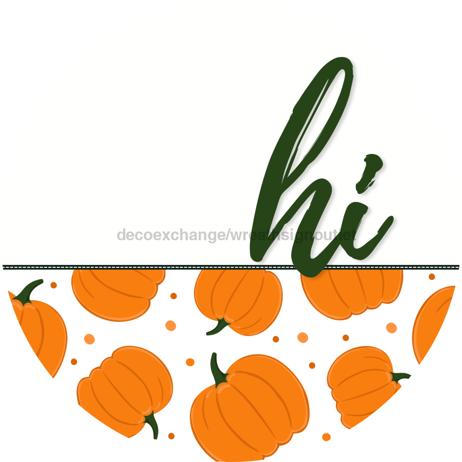 Pumpkin Door Hanger Fall Dco-01603-Dh 18’ Round Wood