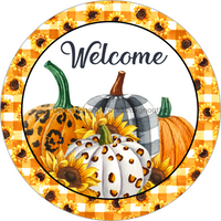Thumbnail for Wreath Sign, Pumpkin Sign, Welcome Fall Sign, 10