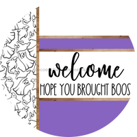 Thumbnail for Purple Ghost Door Hanger, Welcome Brought Boos Door Hanger, DCO-01941-DH, 18