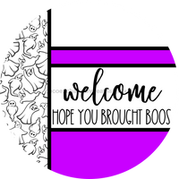 Thumbnail for Purple Ghost Door Hanger, Welcome Brought Boos Door Hanger, DCO-01964-DH, 18