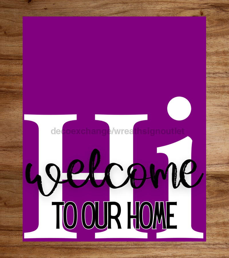 Purple Hi Door Hanger Dco-01659-Dh-P 16X18’ Rectange Wood