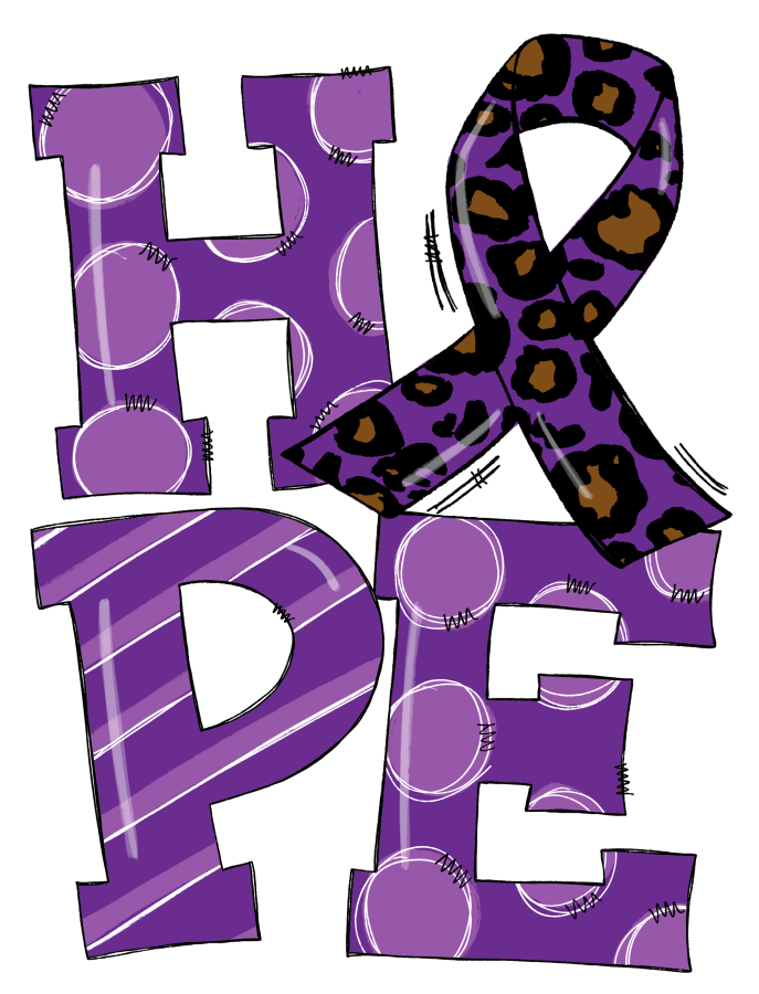 Purple Hope Awareness 22" Wood Door Hanger - DECOE-W-0137-DH