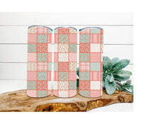 Thumbnail for Quilted Tumbler, Floral Quilt Tumbler 20 oz Skinny Tumbler - DECOETUMBLER-228
