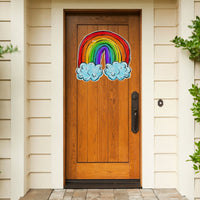 Thumbnail for Rainbow Cut Bow Holes 22" Wood Door Hanger - DECOE-W-903440-DH