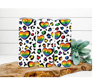 Thumbnail for Rainbow Hearts Tumbler, Rainbow Leopard Tumbler 20 oz Skinny Tumbler - DECOETUMBLER-274