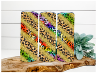 Thumbnail for Rainbow Leopard Tumbler, 20 oz Skinny Tumbler - DECOETUMBLER-140