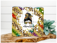 Thumbnail for Rainbow Mom Life Leopard Tumbler, 20 oz Skinny Tumbler - DECOETUMBLER-141
