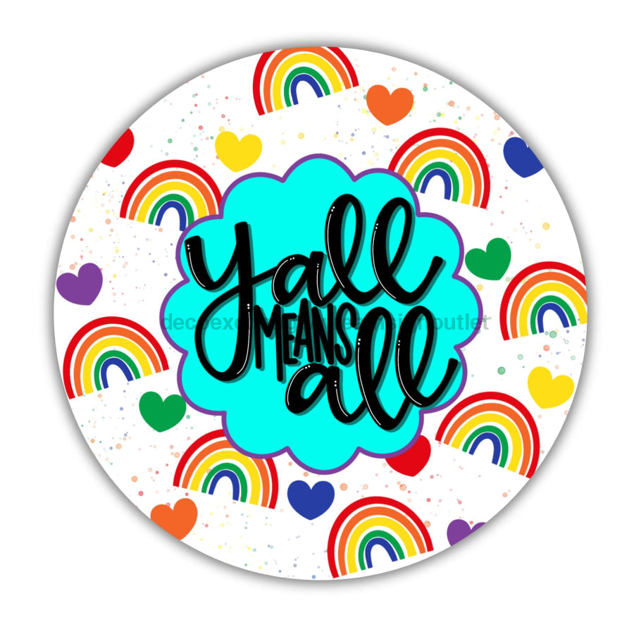Rainbow Yall means All 18" Wood Door Hanger - CR-153-DH