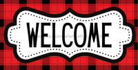 Thumbnail for Red Buffalo Plaid Welcome Sign Dco-00730 For Wreath 6X12 Metal