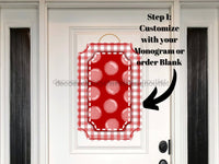 Thumbnail for Red Last Name Initial Sign Welcome Custom Decoe-W-178-Dh For Wreath Round 22 Wood Cutout Blank 18