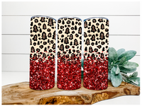 Thumbnail for Red Leopard Tumbler, 20 oz Skinny Tumbler - DECOETUMBLER-093