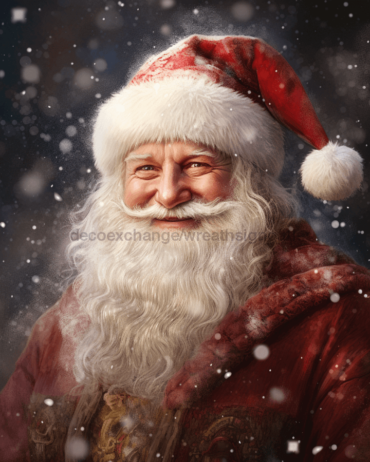 Red Santa Sign Christmas Dco-00704 For Wreath 8X10 Metal