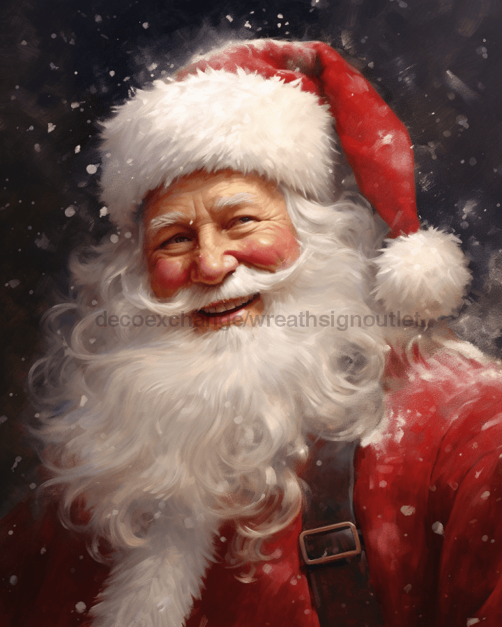 Red Santa Sign Christmas Dco-00715 For Wreath 8X10 Metal