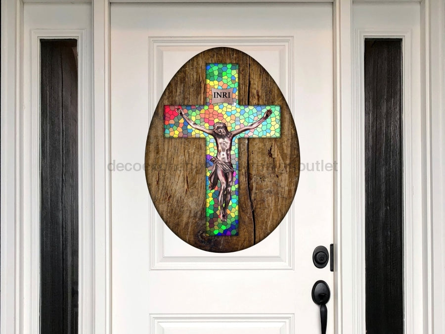 Religious Easter Egg Sign Wood Sign Door Hanger Decoe-W-424 22