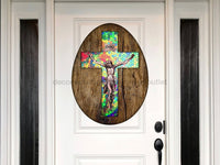 Thumbnail for Religious Easter Egg Sign Wood Sign Door Hanger Decoe-W-424 22