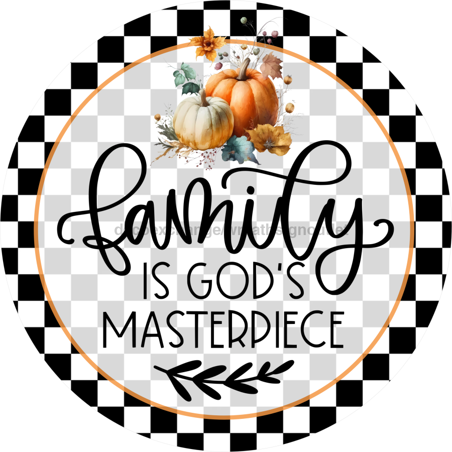 Religious Family Sign, DECOE-5258-D, Sign For Wreath, 10" Wood Sign