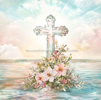 Thumbnail for Religious Sign, Cross Sign, DCO-02394, Sign For Wreath, 10x10 Metal Sign