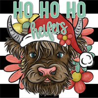 Thumbnail for Retro Christmas Cow 10x10" Metal Wreath Sign - DECOE-4769