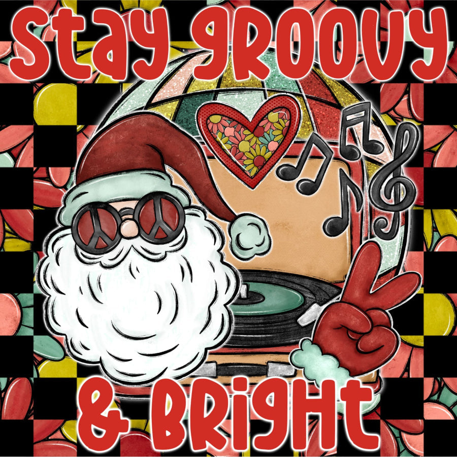 Retro Christmas Santa 10x10" Metal Wreath Sign - DECOE-4770