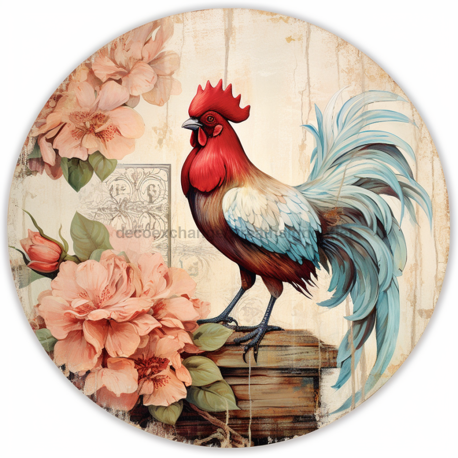 Rooster Door Hanger Sign Dco-00906-Dh 18’ Round