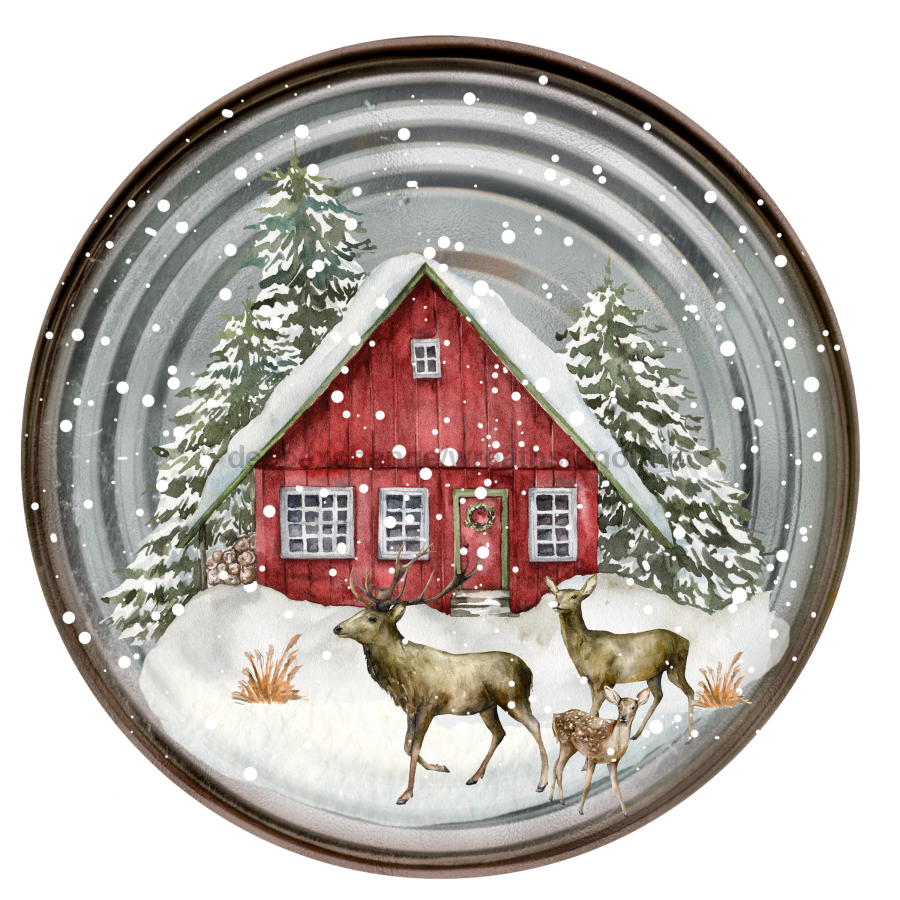 Santa Christmas 10" Metal Wreath Sign - DECOE-4819