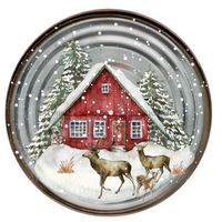 Thumbnail for Santa Christmas 10" Metal Wreath Sign - DECOE-4819