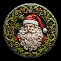 Thumbnail for Santa Sign Green Dco-00625 For Wreath 10 Round Metal