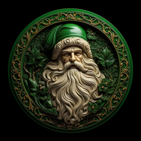 Thumbnail for Santa Sign Green Dco-00636 For Wreath 10 Round Metal