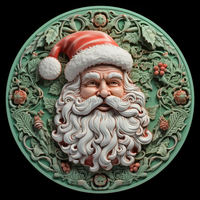 Thumbnail for Santa Sign Green Dco-00637 For Wreath 10 Round Metal
