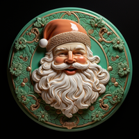 Thumbnail for Santa Sign Green Dco-00643 For Wreath 10 Round Metal