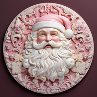 Thumbnail for Santa Sign Pink Dco-00629 For Wreath 10 Round Metal