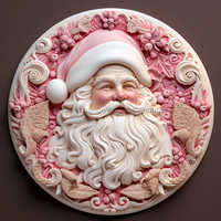 Thumbnail for Santa Sign Pink Dco-00630 For Wreath 10 Round Metal