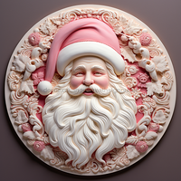 Thumbnail for Santa Sign Pink Dco-00631 For Wreath 10 Round Metal