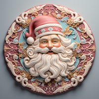 Thumbnail for Santa Sign Pink Dco-00632 For Wreath 10 Round Metal