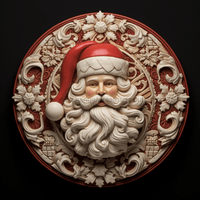 Thumbnail for Santa Sign Red Dco-00620 For Wreath 10 Round Metal