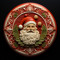 Thumbnail for Santa Sign Red Dco-00642 For Wreath 10 Round Metal