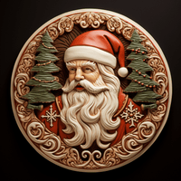 Thumbnail for Santa Sign Rustic Dco-00628 For Wreath 10 Round Metal