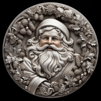 Thumbnail for Santa Sign Silver Dco-00621 For Wreath 10 Round Metal