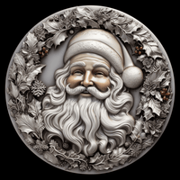Thumbnail for Santa Sign Silver Dco-00622 For Wreath 10 Round Metal